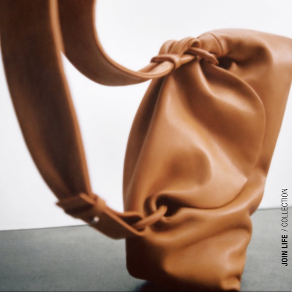 ZARA BNWT Leather Flap Shoulder Bag - Picture 3 of 7